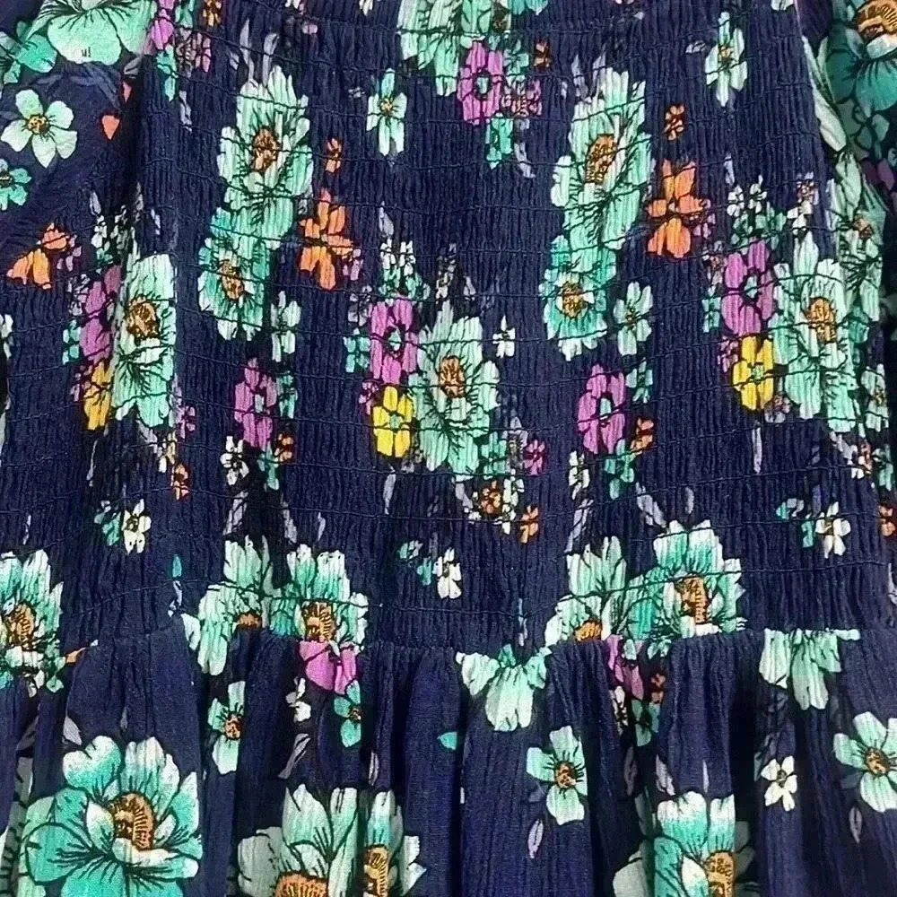 Justice Girls Blue Floral Midi Dress, Size 10 - Picture 4 of 4
